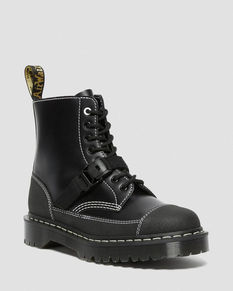 Dr Martens 1460 Tech Made in England Læder Snørestøvler Herre Sort | DK 538XYU